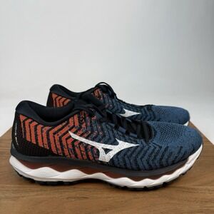 New Mens Mizuno Wave Sky Waveknit 3 Blue Running Athletic Shoes Sneakers Sz 9 M